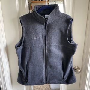 Men’s Gray Columbia Fleece Zip Up Vest 1X